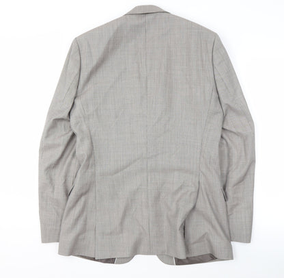 Mens UK Size 38 Jeff Banks Regular Grey Suit Jacket