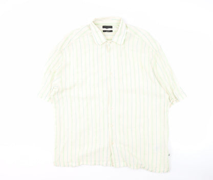 Ted Baker Men Ivory Striped Regular Fit Shirt