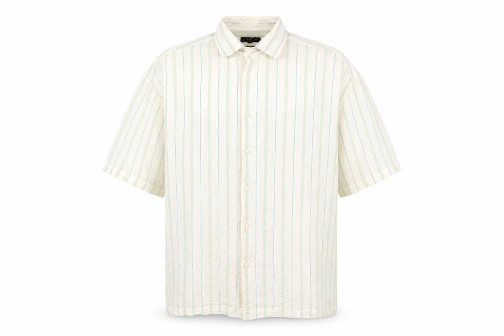Ted Baker Men Ivory Striped Regular Fit Shirt