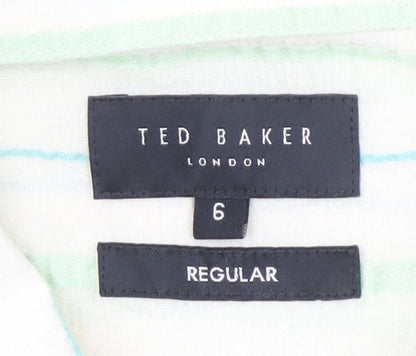 Ted Baker Men Ivory Striped Regular Fit Shirt