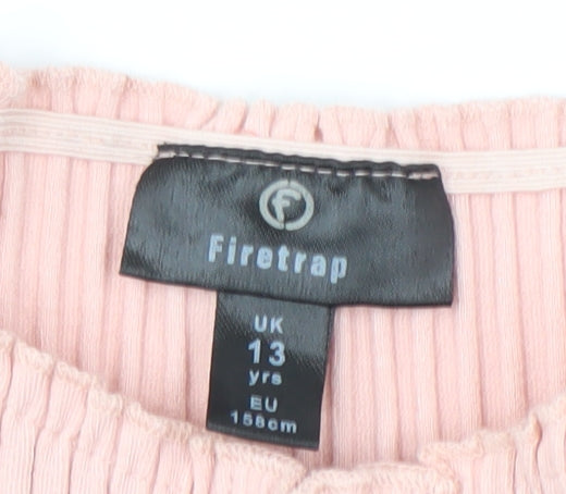 Firetrap Girls Pink Striped Button Shirt - 13 Years