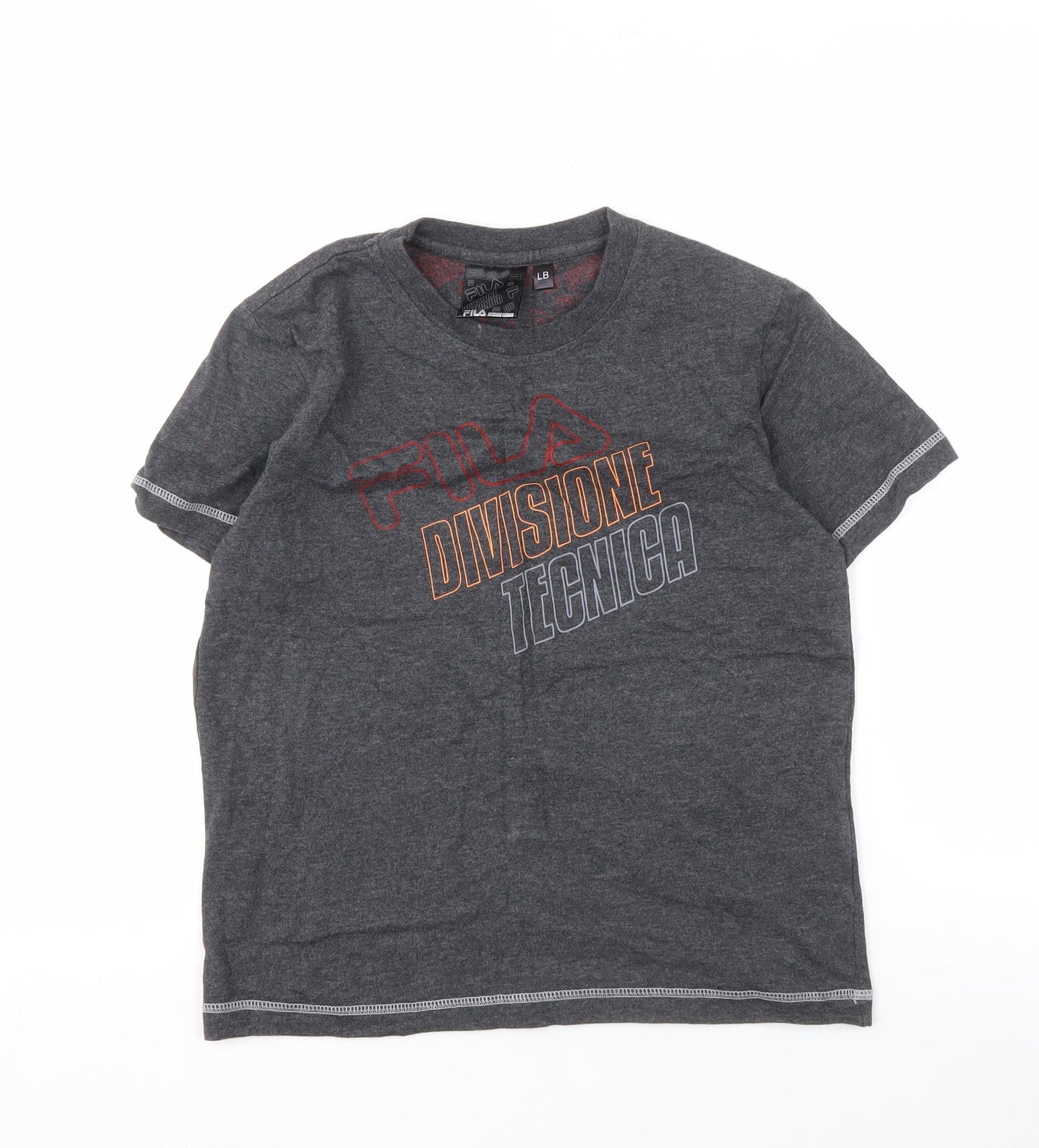 Fila Boys Grey Logo T-Shirt, Short Sleeve, Size L