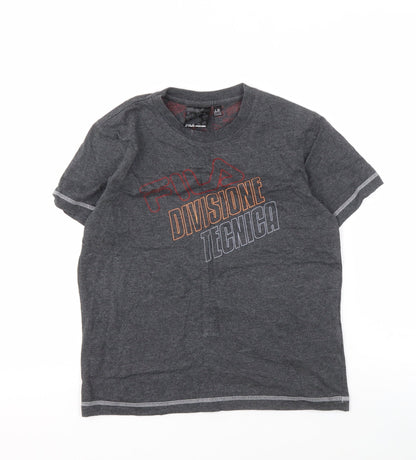 Fila Boys Grey Logo T-Shirt, Short Sleeve, Size L