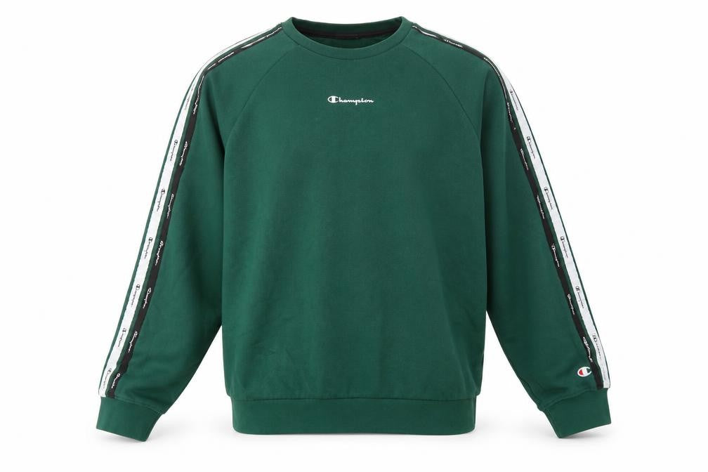Front view of Champion boys’ green pullover sweatshirt crew neck xl