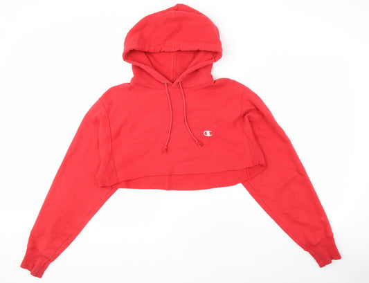 Champion Women's Red Pullover Hoodie, M, Hooded Logo