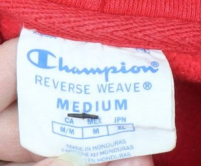 Champion Women's Red Pullover Hoodie, M, Hooded Logo