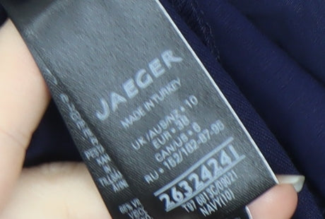 Jaeger Women's Navy Balloon Sleeve Blouse Size 10