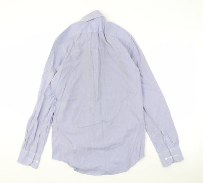Jeff Banks Men's Blue Striped Shirt, 14.5, Regular Fit