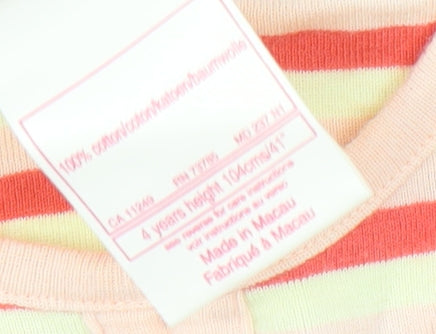 Laura Ashley Girls Multicoloured Striped Dress, Size 4 Years