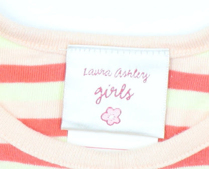 Laura Ashley Girls Multicoloured Striped Dress, Size 4 Years