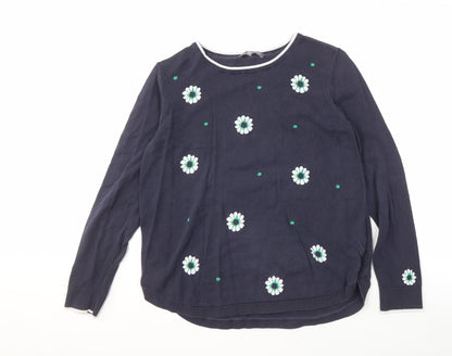 Womens UK Size 12 Laura Ashley Blue Pullover Jumper