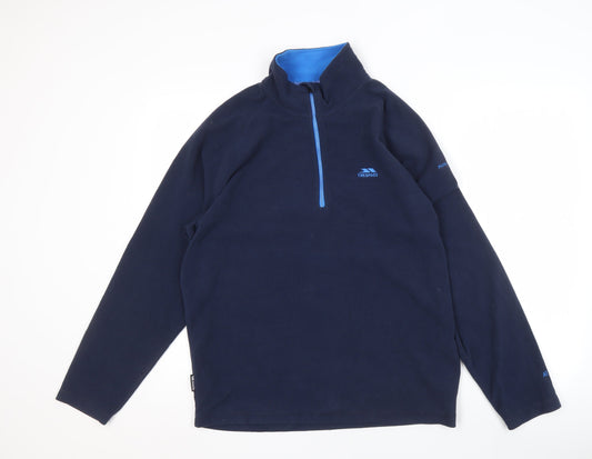 Trespass Men's Blue Medium 1/4 Zip Fleece Sweatshirt