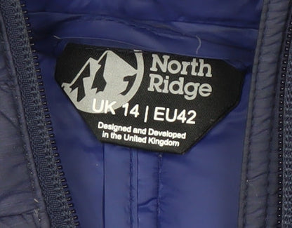 Womens UK Size 14 North Ridge Blue Puffer Jacket
