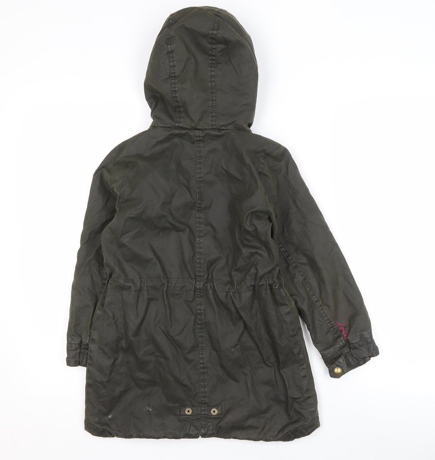Joules Girls' Green Parka Coat, Size 6, Hooded Winter Jacket