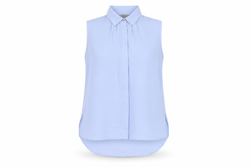 Womens UK Size 6 Dorothy Perkins Blue Basic Blouse