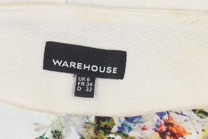 Womens UK Size 6 Warehouse Multicoloured Basic Blouse