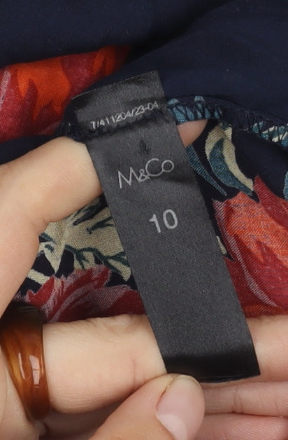 M&Co Women's Multicoloured Floral Top Size 10