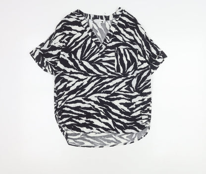 Warehouse Women's V-Neck Animal Print Top UK 6