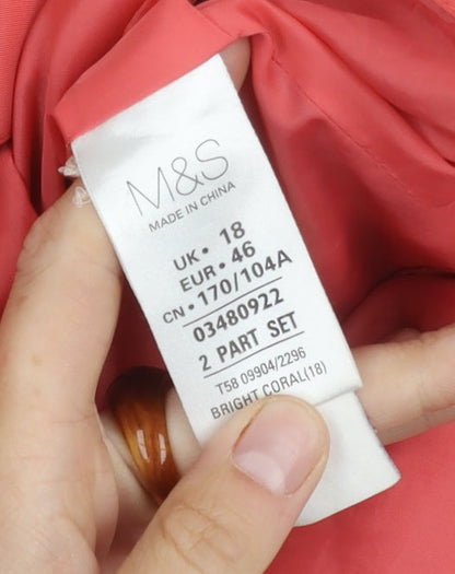 Womens UK Size 18 Marks and Spencer Red Basic Jacket
