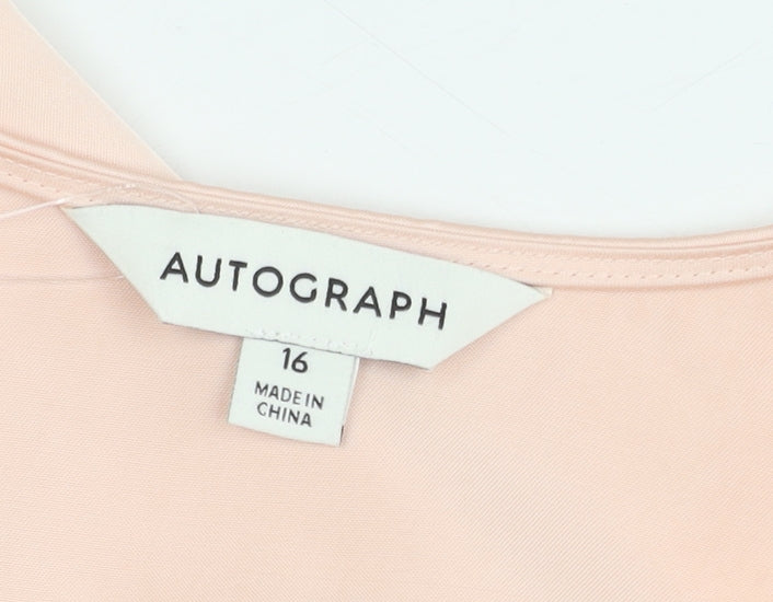Womens UK Size 16 Marks and Spencer Pink Basic Blouse