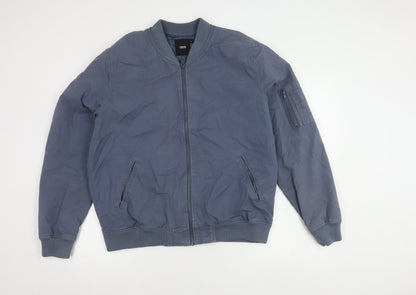 ASOS Men's Blue Bomber Jacket Size L, Casual Style