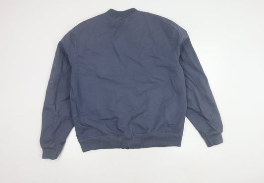 ASOS Men's Blue Bomber Jacket Size L, Casual Style