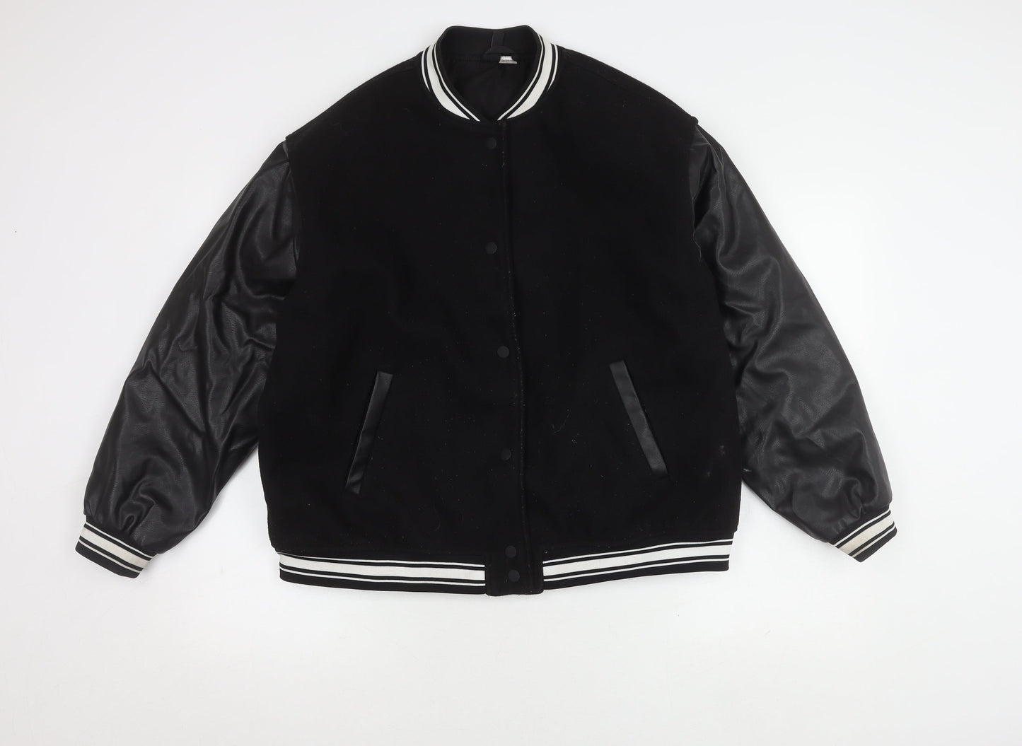 Mens UK Size M H&M Black Varsity Jacket