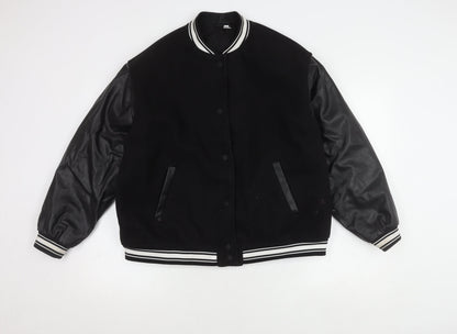 Mens UK Size M H&M Black Varsity Jacket