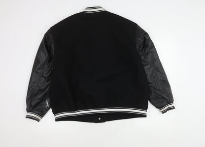 Mens UK Size M H&M Black Varsity Jacket