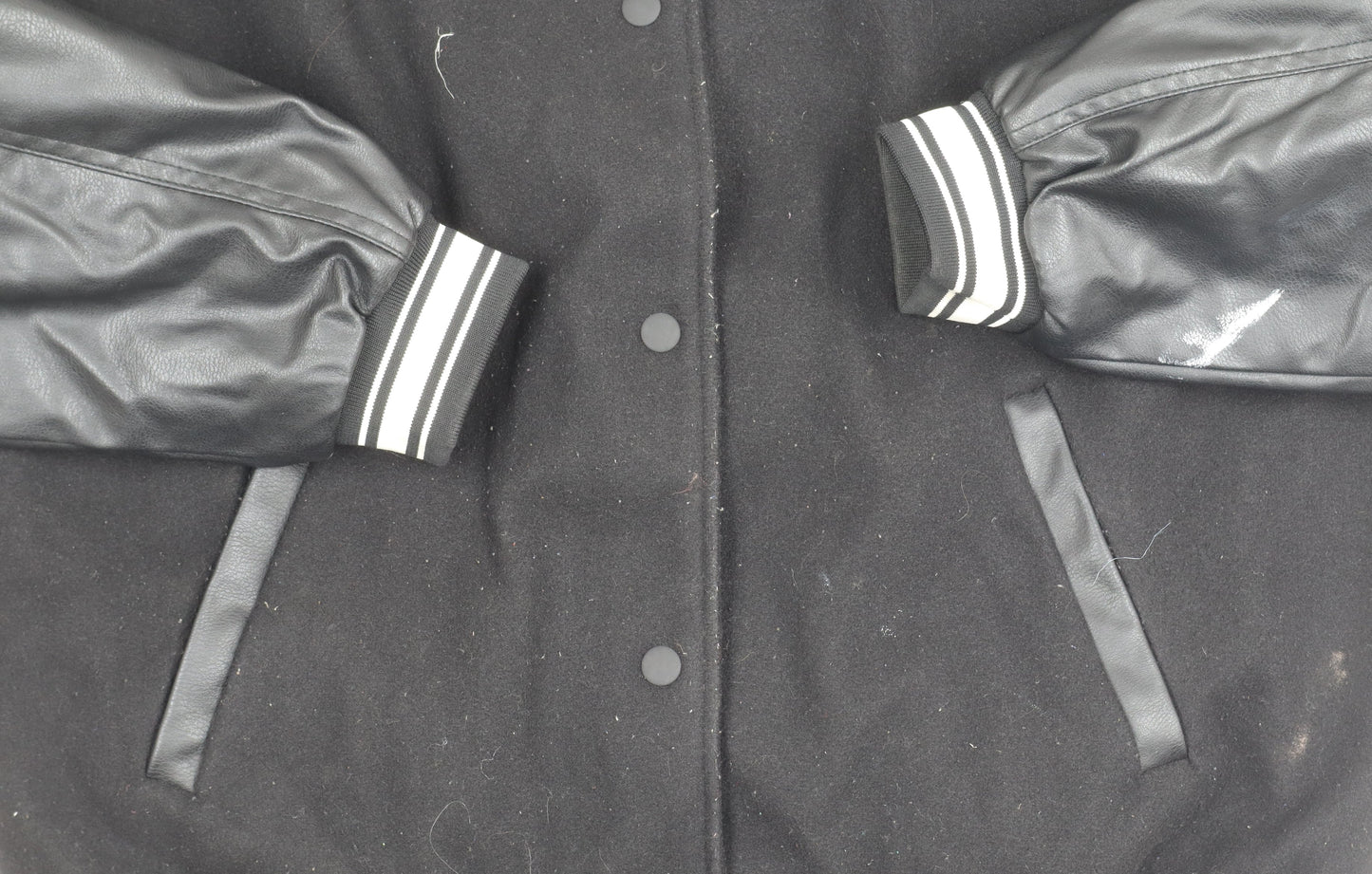 Mens UK Size M H&M Black Varsity Jacket