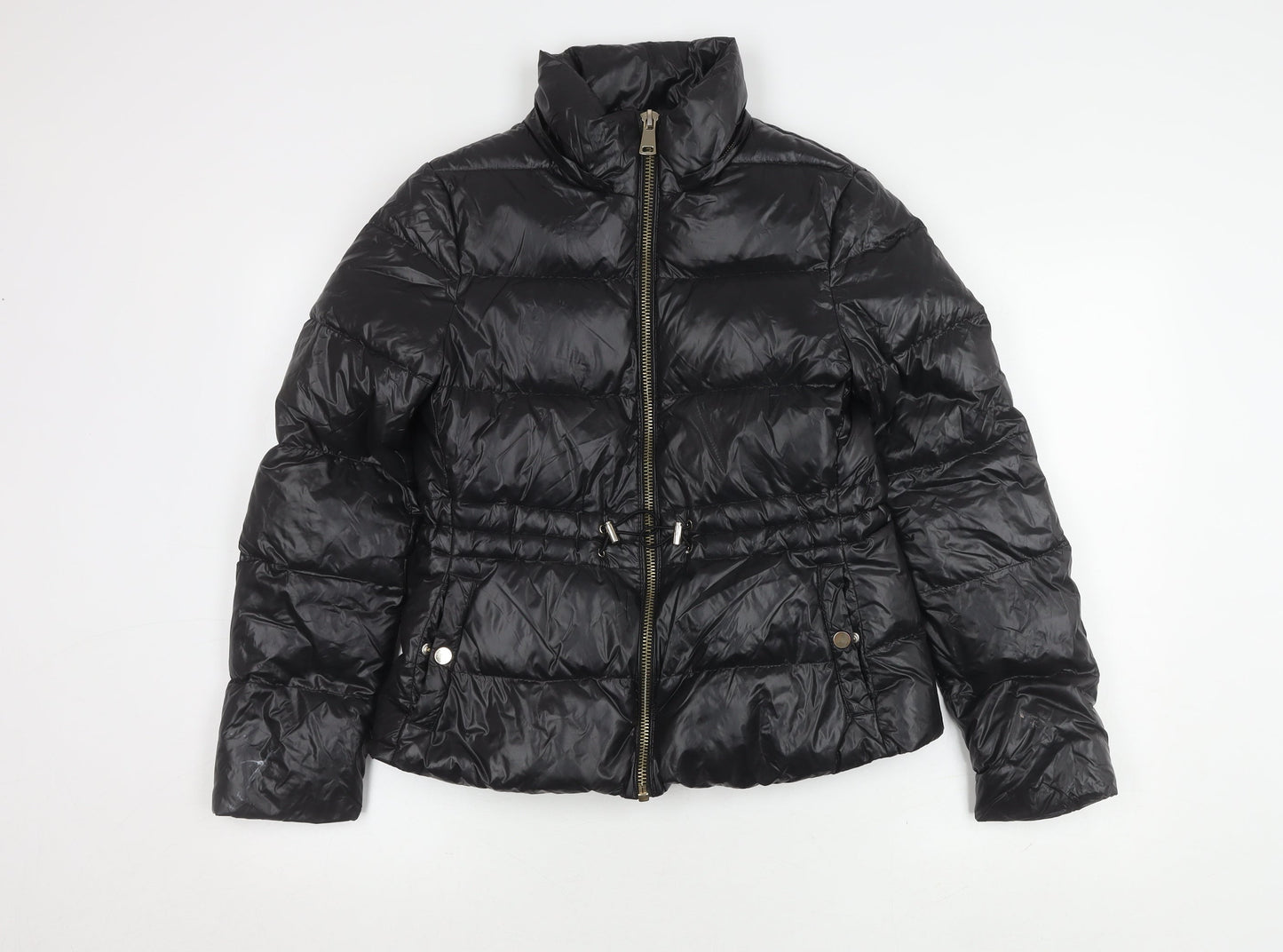 Womens UK Size S Zara Black Puffer Jacket