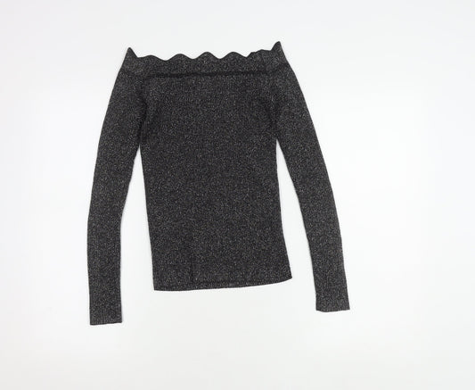 Oasis Women's Black Long Sleeve Top XS