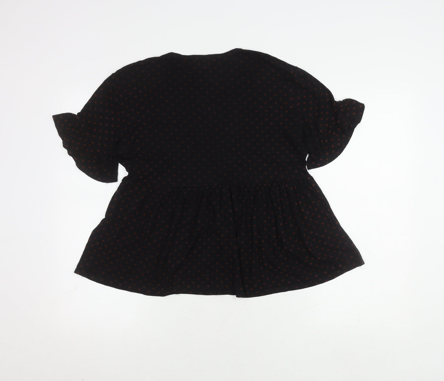 New Look Women's Black Polka Dot Top Size 12