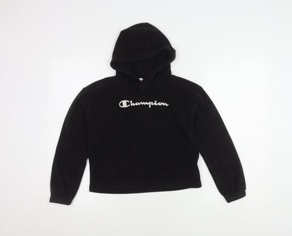 Champion Boys Black Hoodie, Size 9-10, Casual Fleece