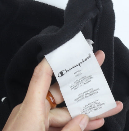 Champion Boys Black Hoodie, Size 9-10, Casual Fleece