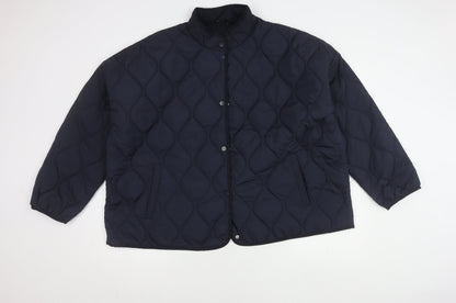 Womens UK Size 18 Golddigga Blue Quilted Coat