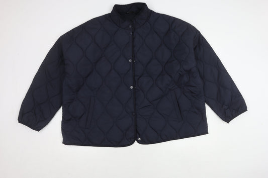 Womens UK Size 18 Golddigga Blue Quilted Coat