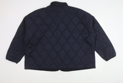 Womens UK Size 18 Golddigga Blue Quilted Coat