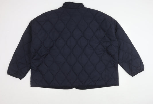 Womens UK Size 18 Golddigga Blue Quilted Coat