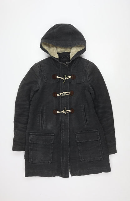 Boden Grey Hooded Toggle Coat Size 10 Women Casual