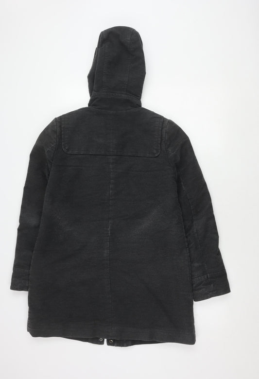 Boden Grey Hooded Toggle Coat Size 10 Women Casual