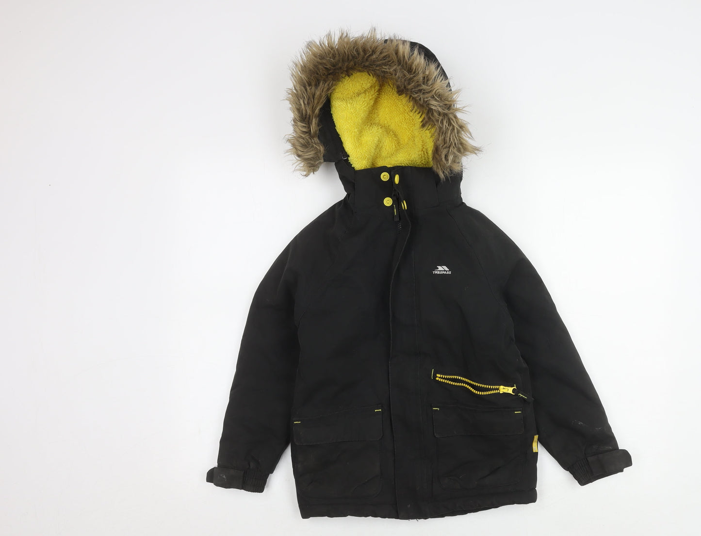 Trespass Boys Black Parka Coat 5-6 Years, Winter Hooded Jacket