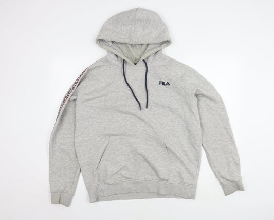 Mens UK Size L FILA Grey Pullover Hoodie