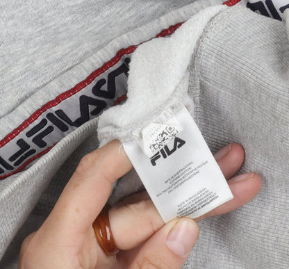 Mens UK Size L FILA Grey Pullover Hoodie