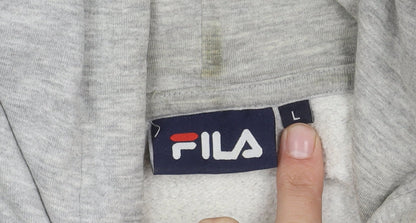 Mens UK Size L FILA Grey Pullover Hoodie