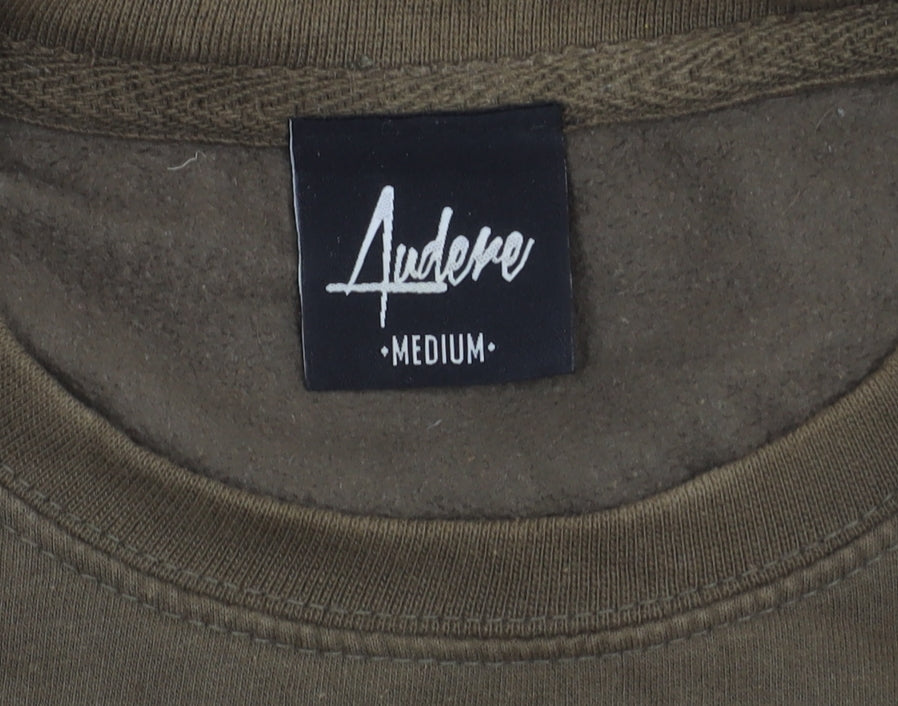 Audere Men’s Brown Logo Pullover Sweatshirt, Medium