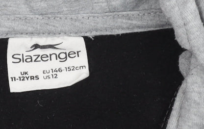 Slazenger Boys' Black Basic Jacket, Hooded, 11-12 Years
