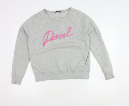 Diesel Women's Grey Pullover Sweatshirt, Size S