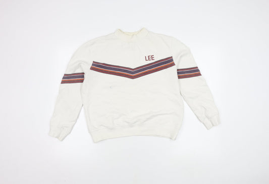 Lee Women's White Cotton Pullover Sweatshirt Size S