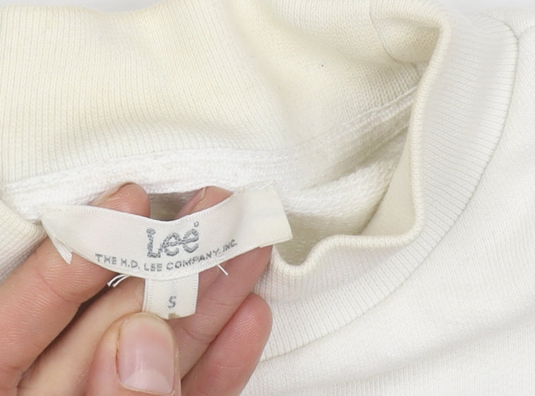 Lee Women's White Cotton Pullover Sweatshirt Size S